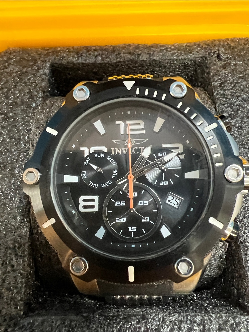 Invicta Black & Silver Chronograph #19526, (Invicta’s “Specialty Collection”)